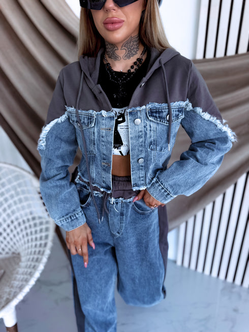 Džinsa komplekts "DENIM DAZE D0050" - zils ar pelēku